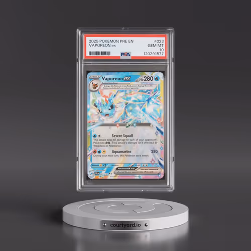 2025 Pokémon Pre EN-Prismatic Evolutions #023 Vaporeon EX - Holo (PSA 10 GEM MINT)