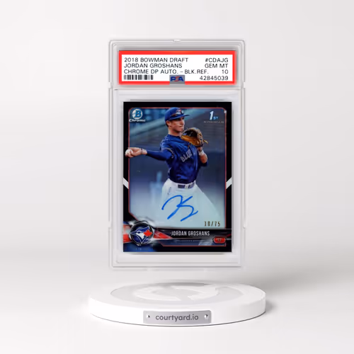 2018 Bowman Draft Chrome Draft Picks Autographs #CDAJG Jordan Groshans - Black Refractor (PSA 10 GEM