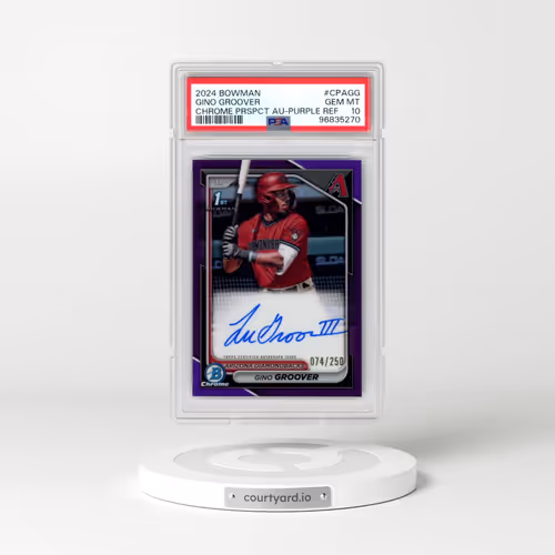 2024 Bowman Chrome Prospect Autographs #CPAGG Gino Groover - Purple Refractor (PSA 10 GEM MINT)