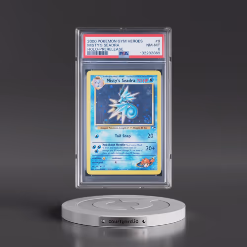 2000 Pokémon Gym Heroes #9 Misty's Seadra - Holo-Prerelease (PSA 8 NM-MT)