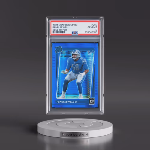 2021 Panini Donruss Optic #260 Penei Sewell - Blue Hyper (PSA 10 GEM MINT)