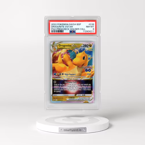 2022 Pokémon Swsh Black Star Promo #236 Dragonite Vstar - Pokemon Go Premier Deck Holder Collection (PSA 8 NM-MT)