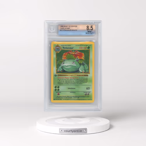 1999 Pokémon Base Thick Stamp #15 Venusaur - 1st Edition Holo (BGS 8.5 NM-MT+)