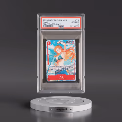 2023 One Piece Japanese Saikyo Jump Mini Promos #016 Nami - Perforated-May (PSA 10 GEM MINT)