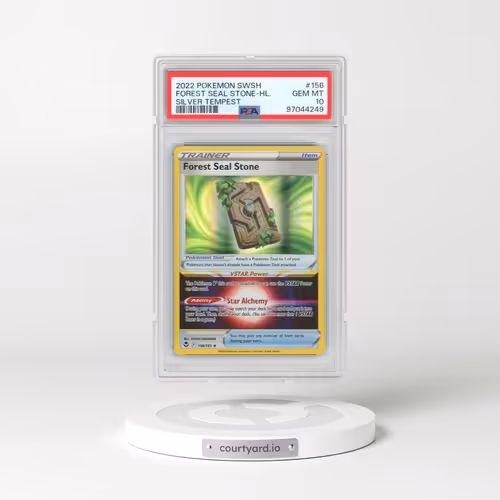 2022 Pokémon Sword & Shield Silver Tempest #156 Forest Seal Stone - Holo (PSA 10 GEM MINT)
