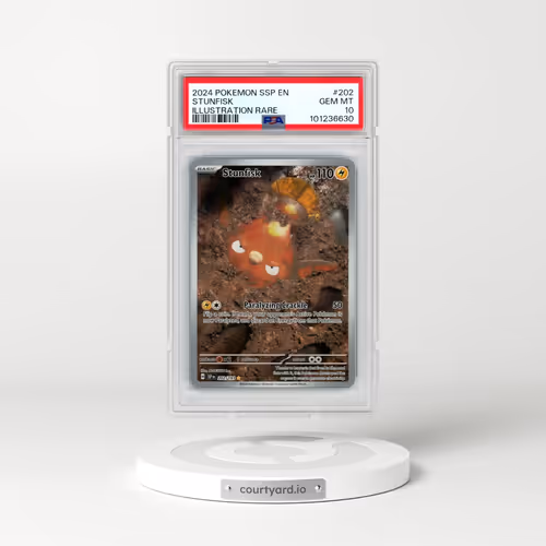 2024 Pokémon Ssp EN-Surging Sparks #202 Stunfisk - Illustration Rare (PSA 10 GEM MINT)