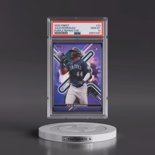 2022 Topps Finest #23 Julio Rodriguez - Purple Refractor (PSA 10 GEM MINT)