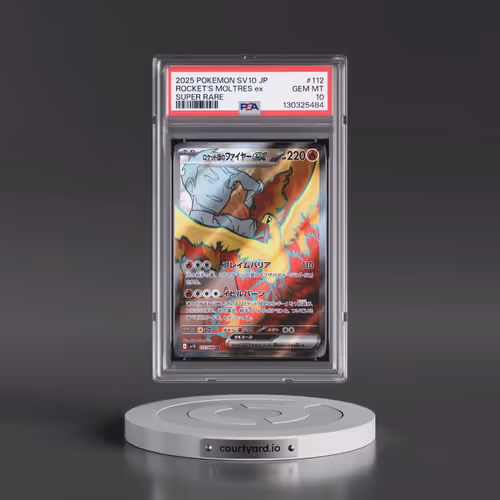 2025 Pokémon SV10-Glory of Team Rocket #112 Team Rocket's Moltres EX - Holo Super Rare (PSA 10 GEM M