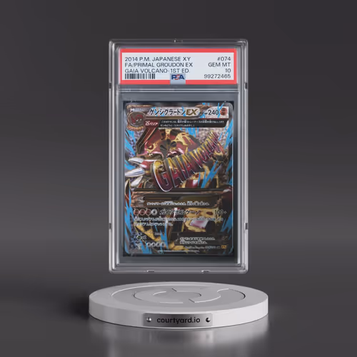 2014 Pokémon XY Gaia Volcano #074 Primal Groudon EX - 1st Edition Holo Full Art (PSA 10 GEM MINT)