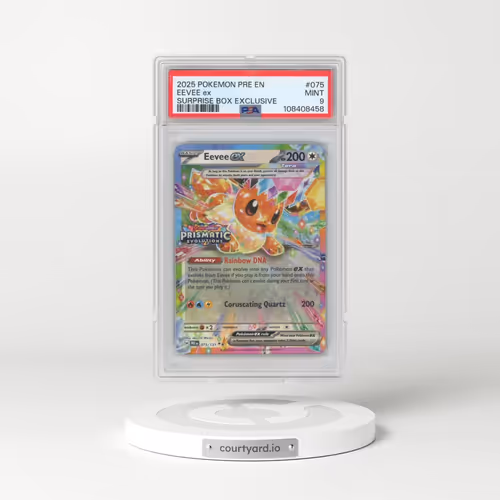 2025 Pokémon Pre EN-Prismatic Evolutions #075 Eevee EX - Holo Surprise Box Exclusive (PSA 9 MINT)