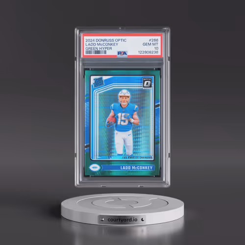 2024 Panini Donruss Optic #266 Ladd McConkey - Green Hyper (PSA 10 GEM MINT)