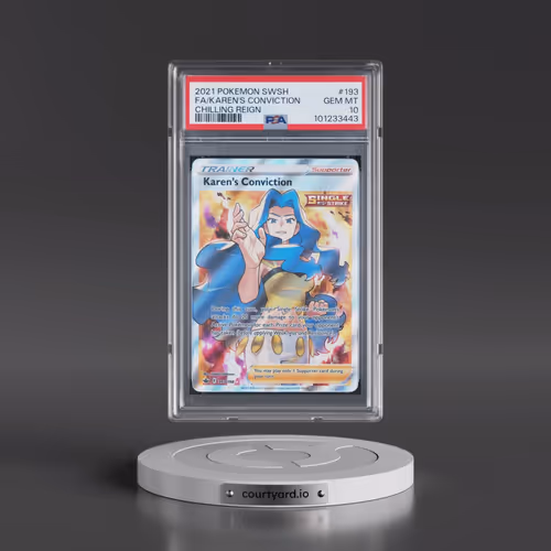 2021 Pokémon Sword & Shield Chilling Reign #193 Karen's Conviction - Full Art (PSA 10 GEM MINT)