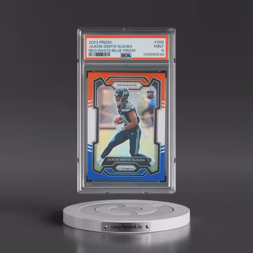 2023 Panini Prizm #390 Jaxon Smith-Njigba - Red/White/Blue Prizm (PSA 9 MINT)