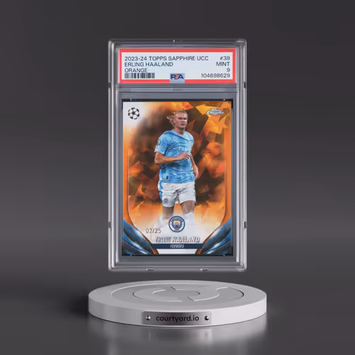 2023-24 Topps Chrome Sapphire Edition UEFA Club Competitions #39 Erling Haaland - Orange (PSA 9 MINT