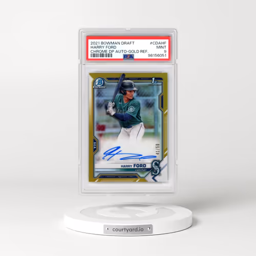 2021 Bowman Draft Chrome Draft Pick Autographs #CDAHF Harry Ford - Gold Refractor (PSA 9 MINT)