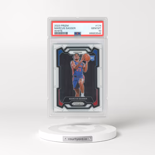 2023 Panini Prizm #174 Marcus Sasser - White Prizm (PSA 10 GEM MINT)