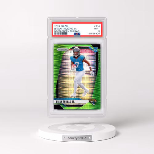 2024 Panini Prizm #314 Brian Thomas Jr. - Neon Green Pulsar (PSA 9 MINT)