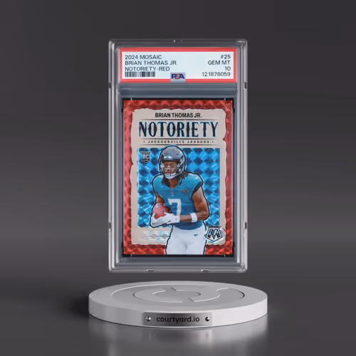 2024 Panini Mosaic Notoriety #25 Brian Thomas Jr. - Red (PSA 10 GEM MINT)