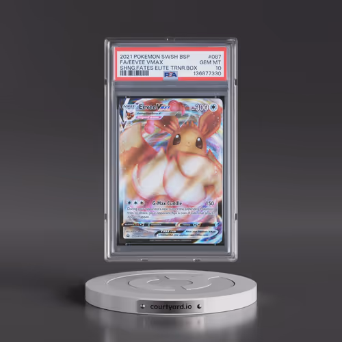 2021 Pokémon Swsh Black Star Promo #087 Eevee Vmax - Full Art Shining Fates Elite Trainer Box (PSA 1