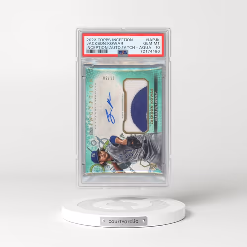 2022 Topps Inception Inception Autographed Patch #IAPJK Jackson Kowar - Aqua (PSA 10 GEM MINT)