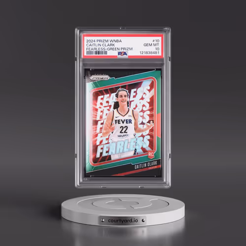 2024 Panini Prizm WNBA Fearless #10 Caitlin Clark - Green Prizm (PSA 10 GEM MINT)