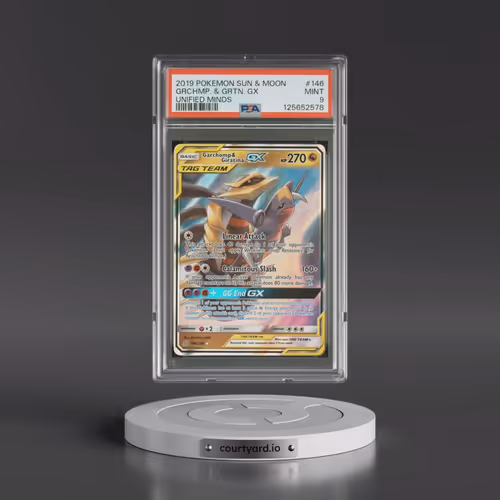 2019 Pokémon Sun & Moon Unified Minds #146 Garchomp & Giratina GX - Holo (PSA 9 MINT)