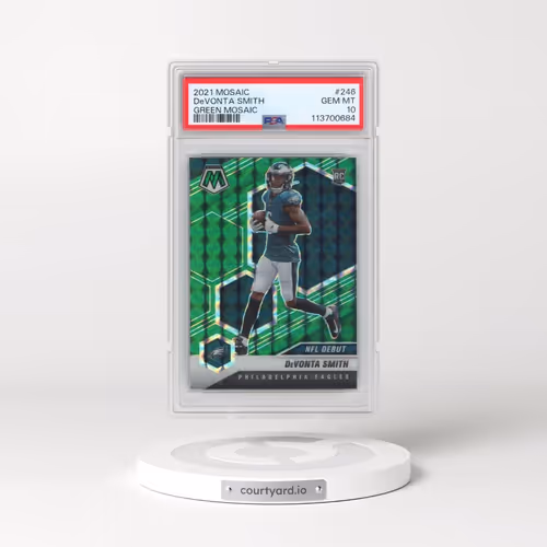 2021 Panini Mosaic #246 DeVonta Smith - Green Mosaic (PSA 10 GEM MINT)