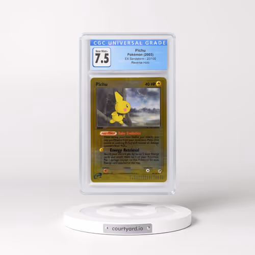 2003 EX Sandstorm (2003 Copyright, w/ "e" Symbol) #20/100 Pichu - Reverse Holo (CGC 7.5 NM+)