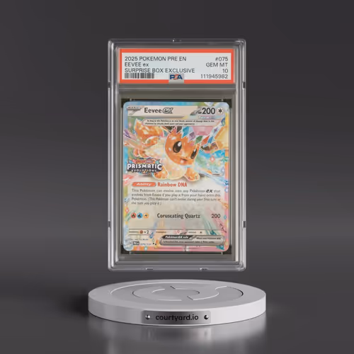 2025 Pokémon Pre EN-Prismatic Evolutions #075 Eevee EX - Holo Surprise Box Exclusive (PSA 10 GEM MIN