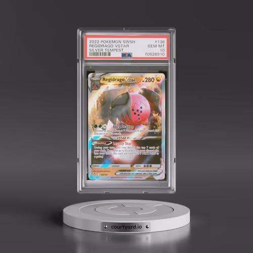 2022 Pokémon Sword & Shield Silver Tempest #136 Regidrago Vstar (PSA 10 GEM MINT)
