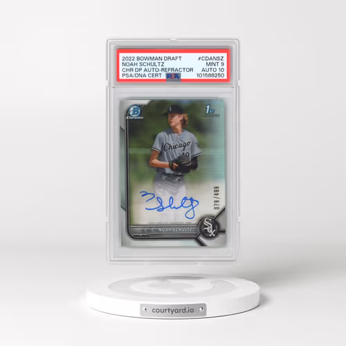2022 Bowman Draft Chrome Draft Pick Autographs #CDANSZ Noah Schultz - Refractor (PSA 9 MINT)