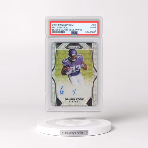 2017 Panini Prizm Rookie Autographs #DC Dalvin Cook - Blue Wave (PSA 9 MINT)