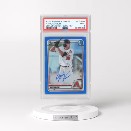 2020 Bowman Draft Chrome Draft Picks Autographs #CDAAV AJ Vukovich - Blue Refractor (PSA 9 MINT)
