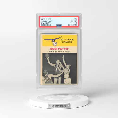 1961 Fleer #59 Bob Pettit - In Action (PSA 6 EX-MT)
