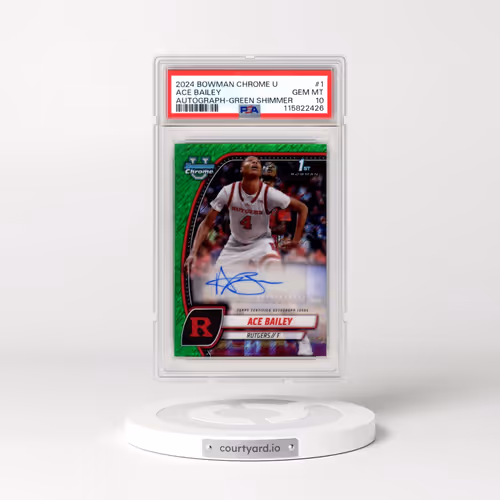 2024 Bowman Chrome University #1 Ace Bailey - Autograph-Green Shimmer (PSA 10 GEM MINT)