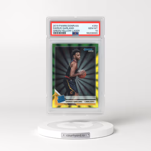 2019 Panini Donruss #250 Darius Garland - Green/Yellow Laser (PSA 10 GEM MINT)