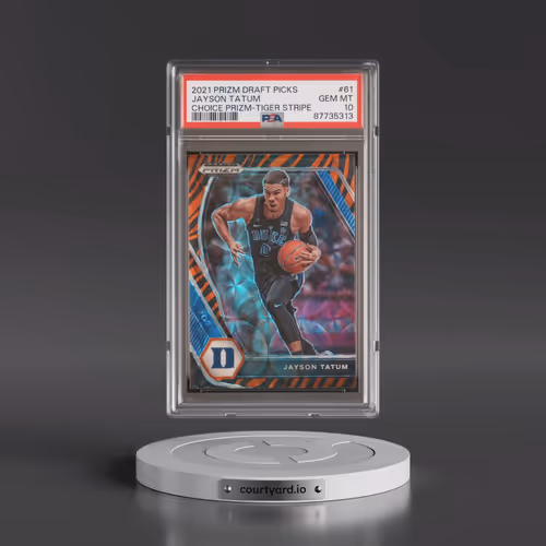 2021 Panini Prizm Draft Picks #61 Jayson Tatum - Choice Prizm-Tiger Stripe (PSA 10 GEM MINT)
