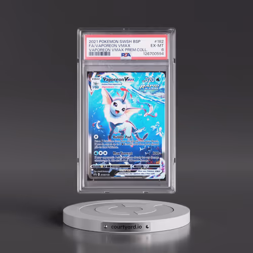 2021 Pokémon Swsh Black Star Promo #182 Vaporeon Vmax - Full Art Vaporeon Vmax Premium Collection (P