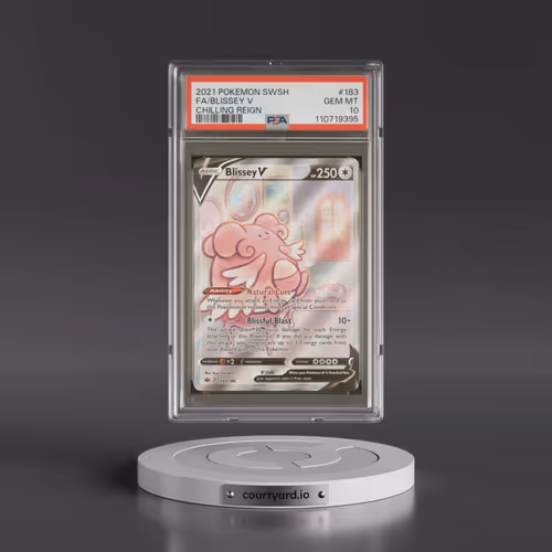 2021 Pokémon Sword & Shield Chilling Reign #183 Blissey V - Holo Full Art (PSA 10 GEM MINT)