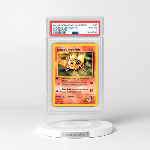 2000 Pokémon Gym Heroes #35 Blaine's Growlithe - 1st Edition (PSA 8 NM-MT)