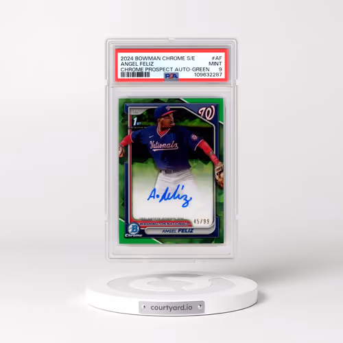 2024 Bowman Chrome Sapphire Edition Prospects Autographs #AF Angel Feliz - Green (PSA 9 MINT)
