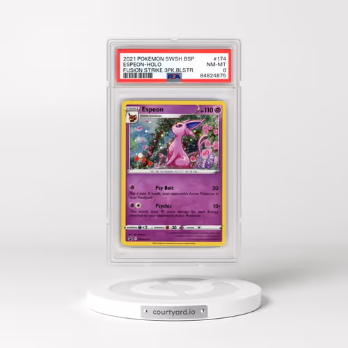 2021 Pokémon Swsh Black Star Promo #174 Espeon - Holo Fusion Strike Three Pack Blisters (PSA 8 NM-MT)