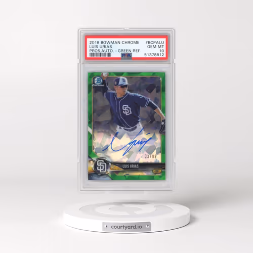 2018 Bowman Chrome Prospects Autographs #BCPALU Luis Urias - Green Refractor (PSA 10 GEM MINT)