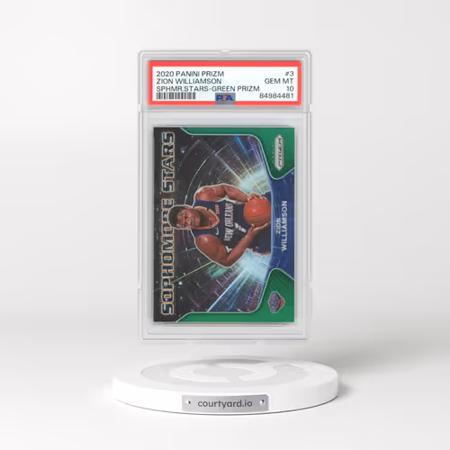 2020 Panini Prizm Sophomore Stars #3 Zion Williamson - Green Prizm (PSA 10 GEM MINT)