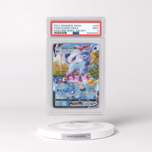 2021 Pokémon Sword & Shield Evolving Skies #209 Glaceon Vmax - Full Art Secret (PSA 9 MINT)