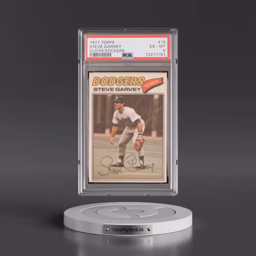 1977 Topps Cloth Stickers #19 Steve Garvey (PSA 6 EX-MT)