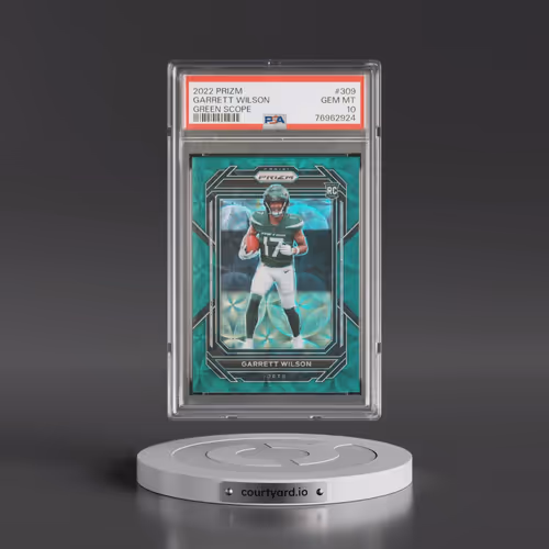 2022 Panini Prizm #309 Garrett Wilson - Green Scope (PSA 10 GEM MINT)