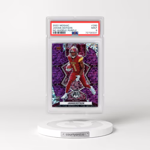 2022 Panini Mosaic #280 Jahan Dotson - No Huddle Purple (PSA 9 MINT)