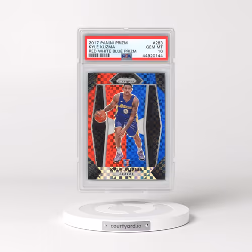 2017 Panini Prizm #283 Kyle Kuzma - Red White Blue Prizm (PSA 10 GEM MINT)