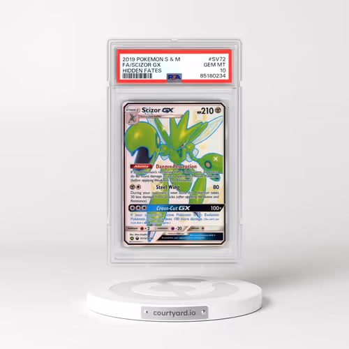2019 Pokémon Sun & Moon Hidden Fates #SV72 Scizor GX - Holo Full Art (PSA 10 GEM MINT)
